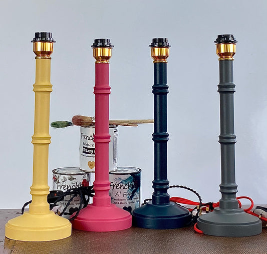 Bamboo inspired lamp bases.