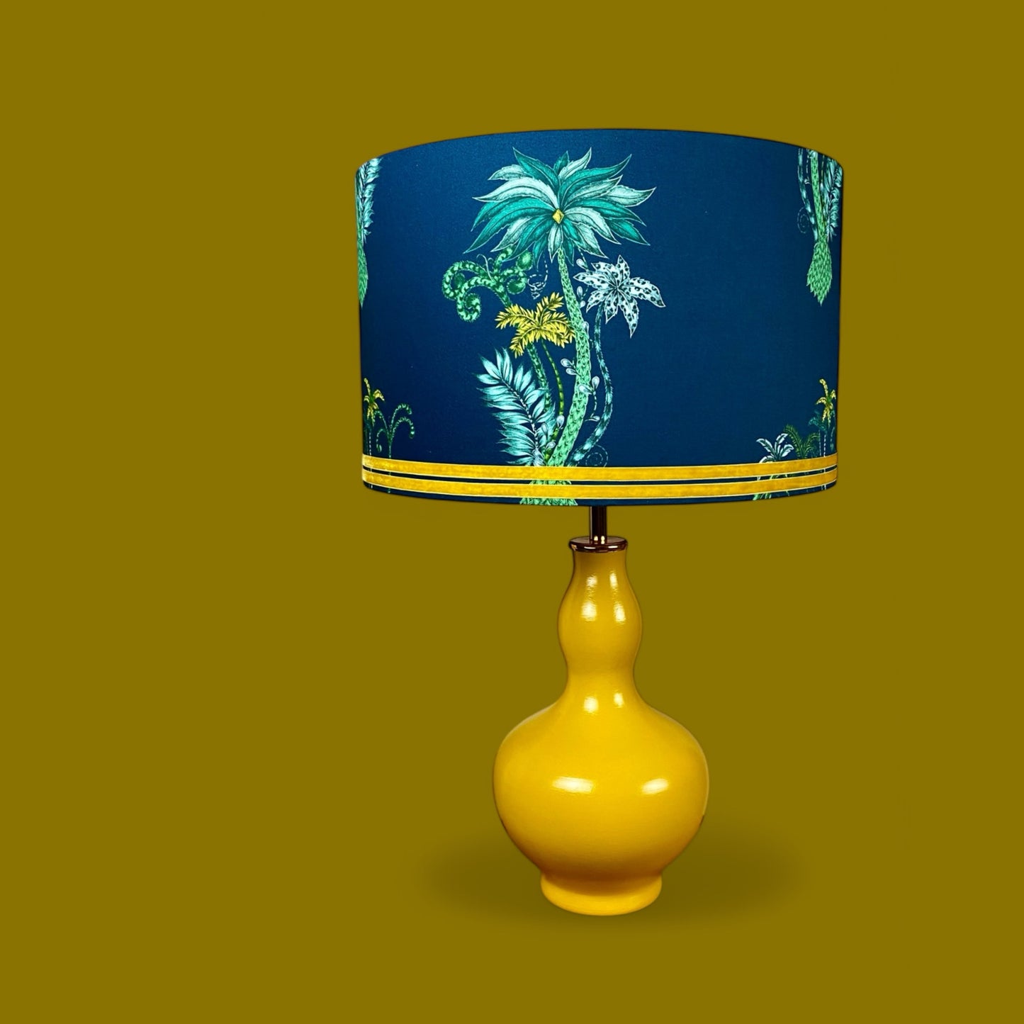 Amina Beautiful Inside Out Designer Fabric Lampshade - Navy