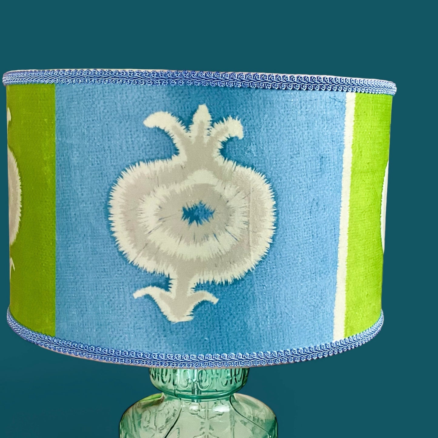 Delima in Ocean Blue & Lime Green Lampshade