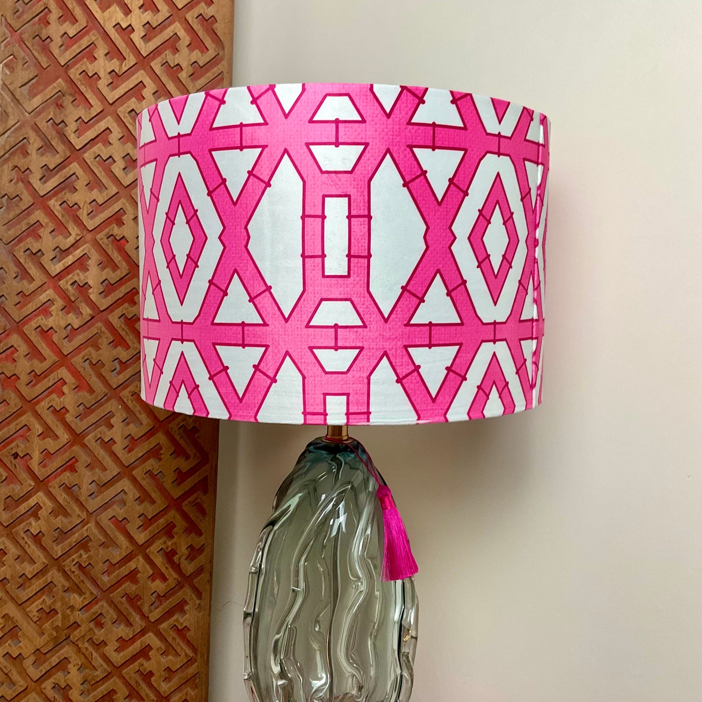 Miza Pink Bamboo Lampshade