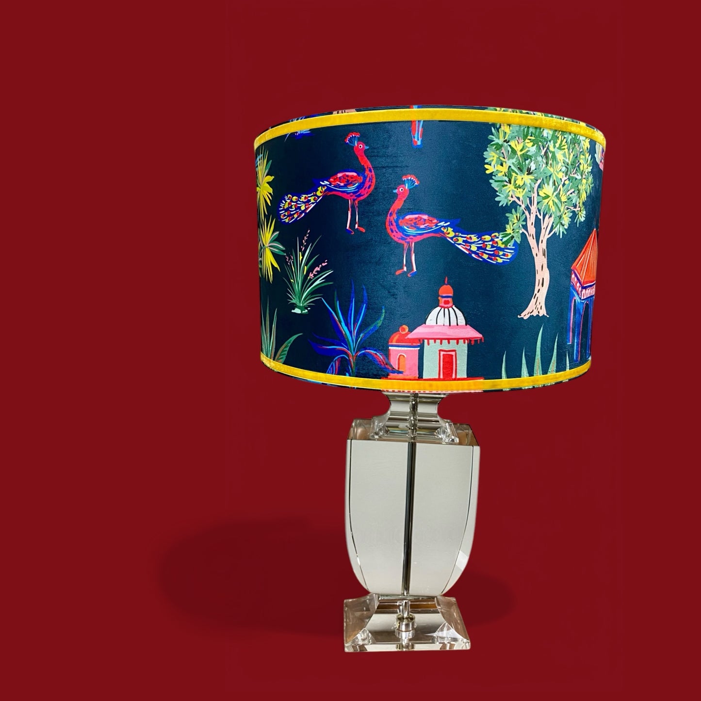Huei Min Beautiful Inside Out Chinoiserie Lampshade - Navy