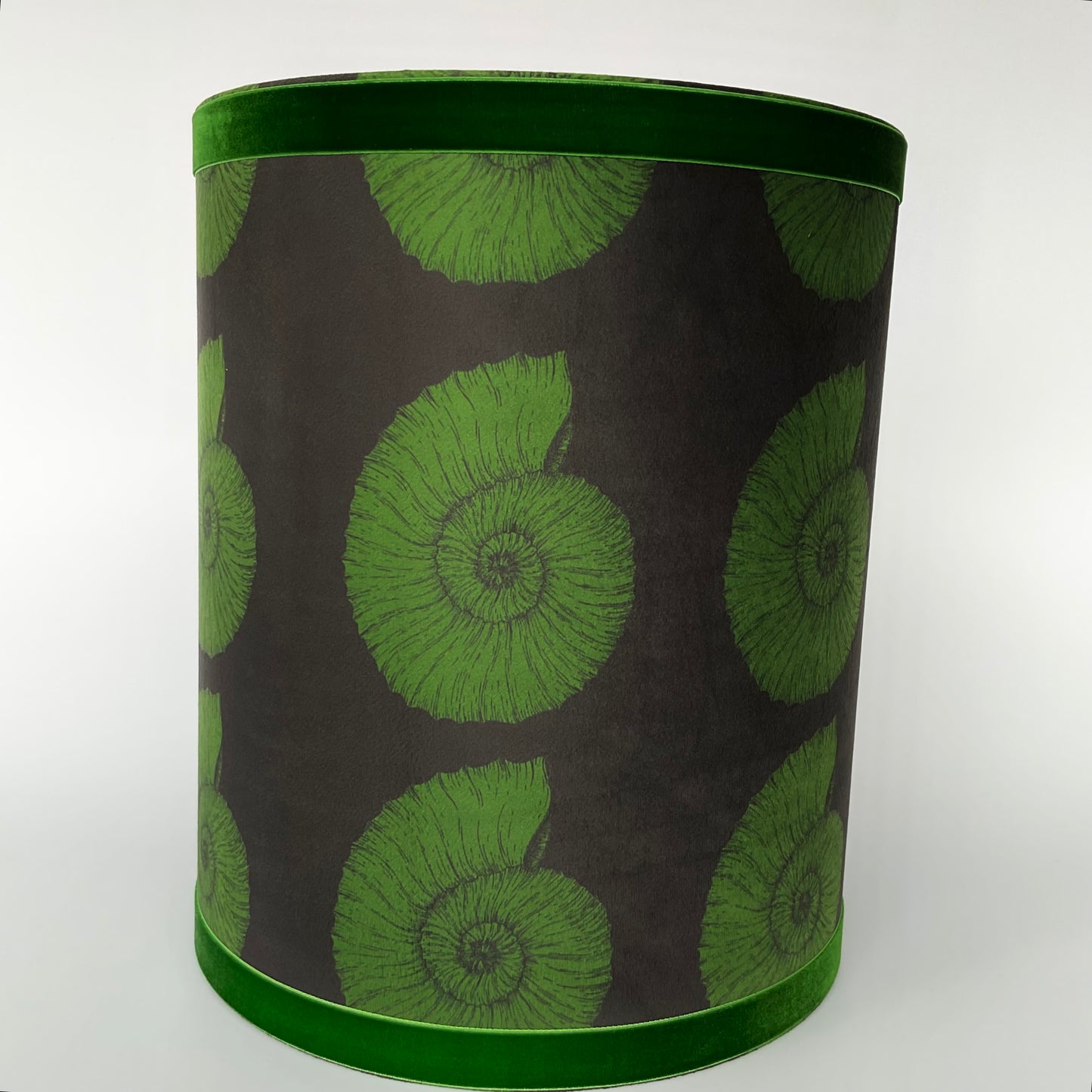 Green seashell velvet lampshade
