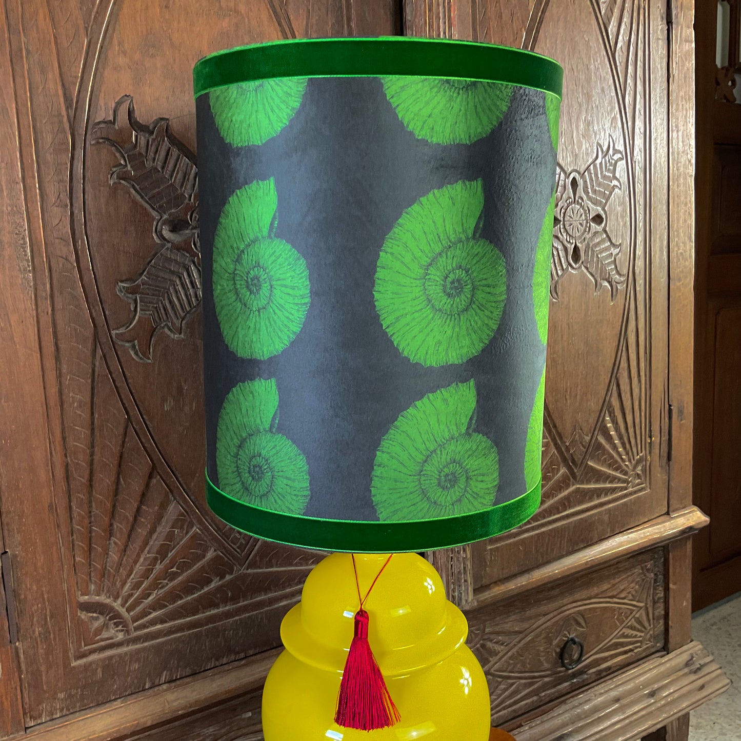 Green seashell lampshade