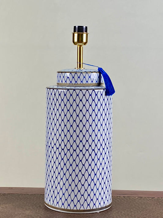 Big blue geometric lamp