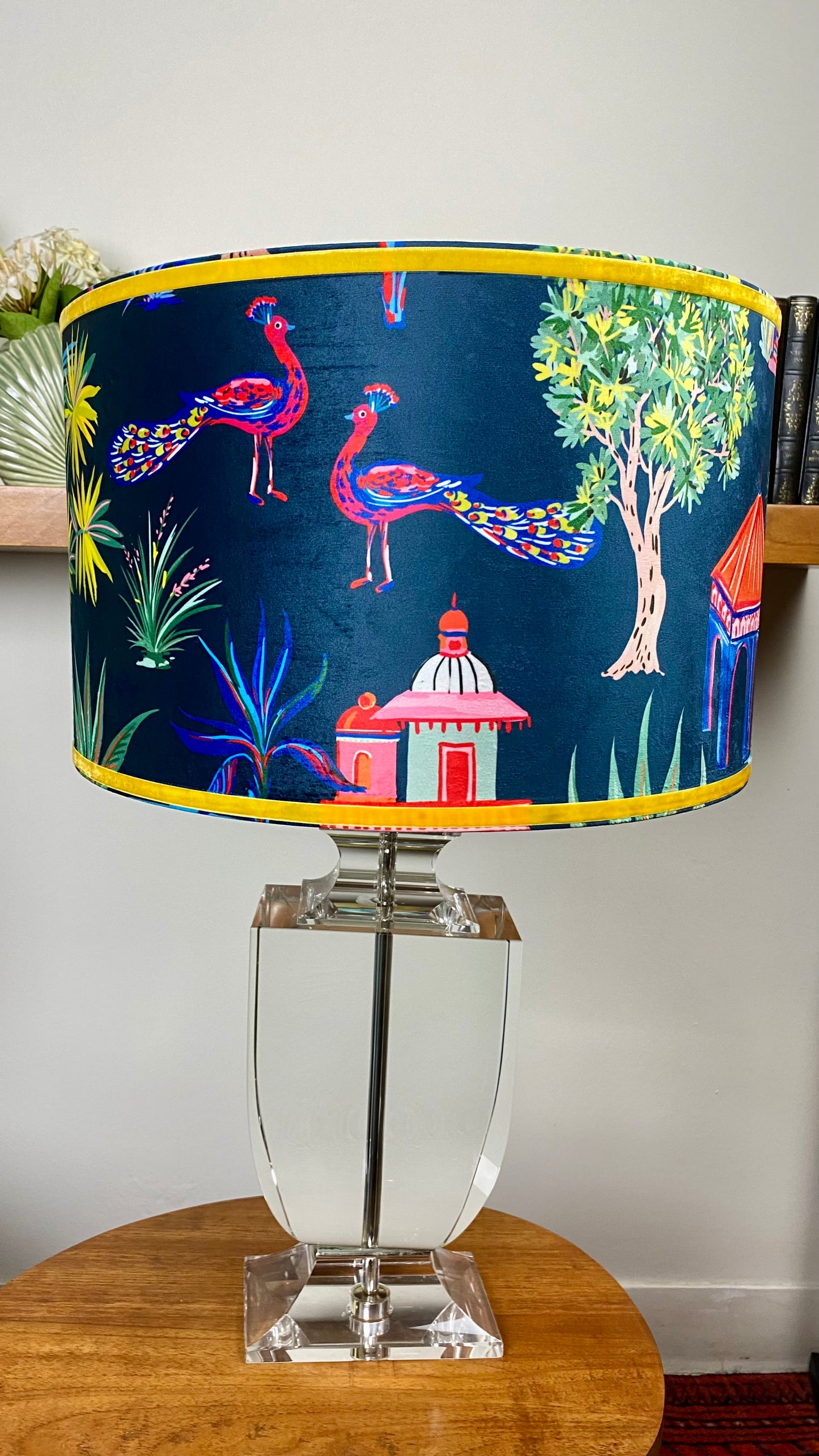 Huei Min Beautiful Inside Out Chinoiserie Lampshade - Navy