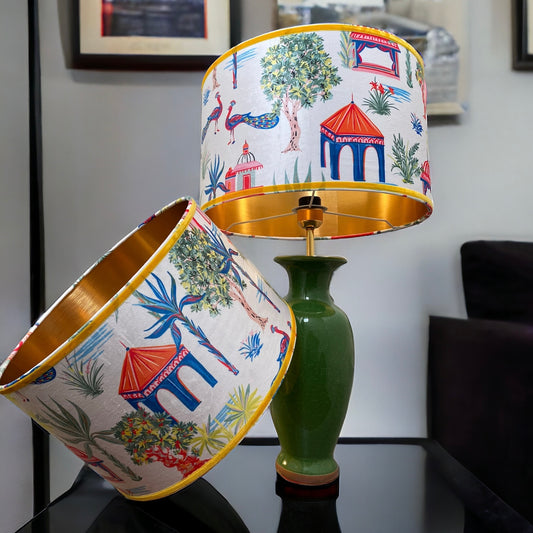 Chinoiserie lampshades green lamp 