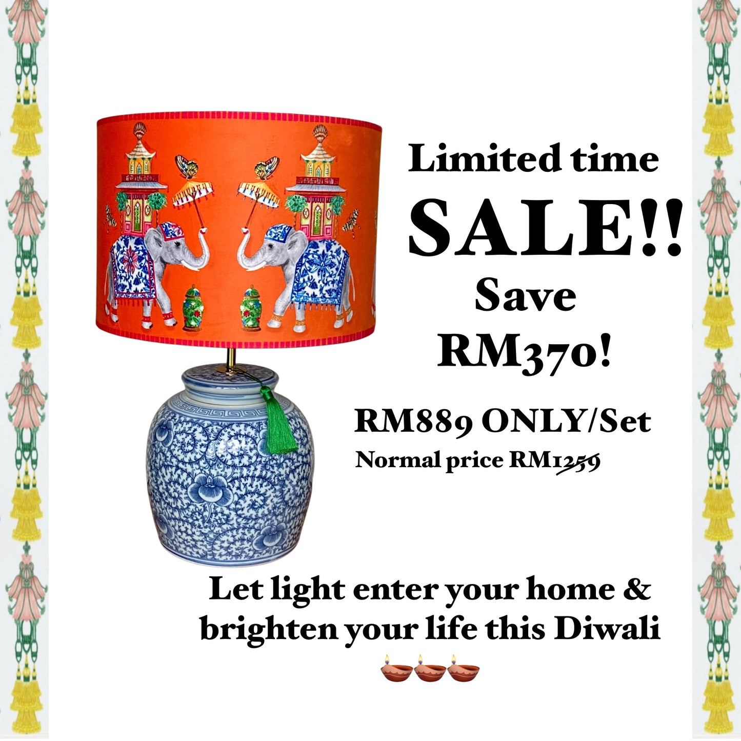 Diwali SALE Lamp & Shade SET