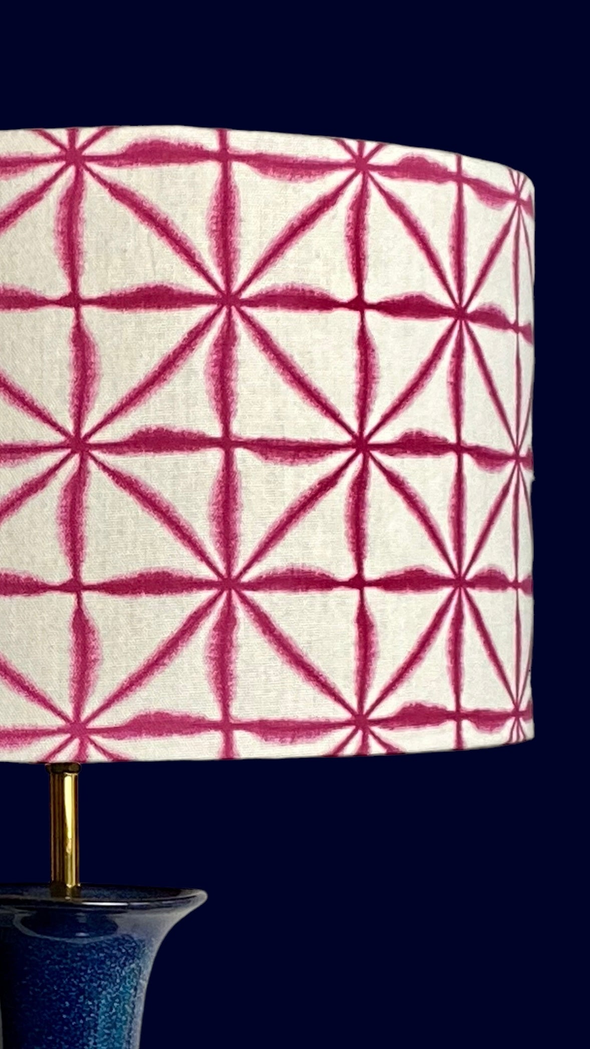 Shibori pattern lampshade side view