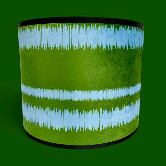 Blue green striped lampshade