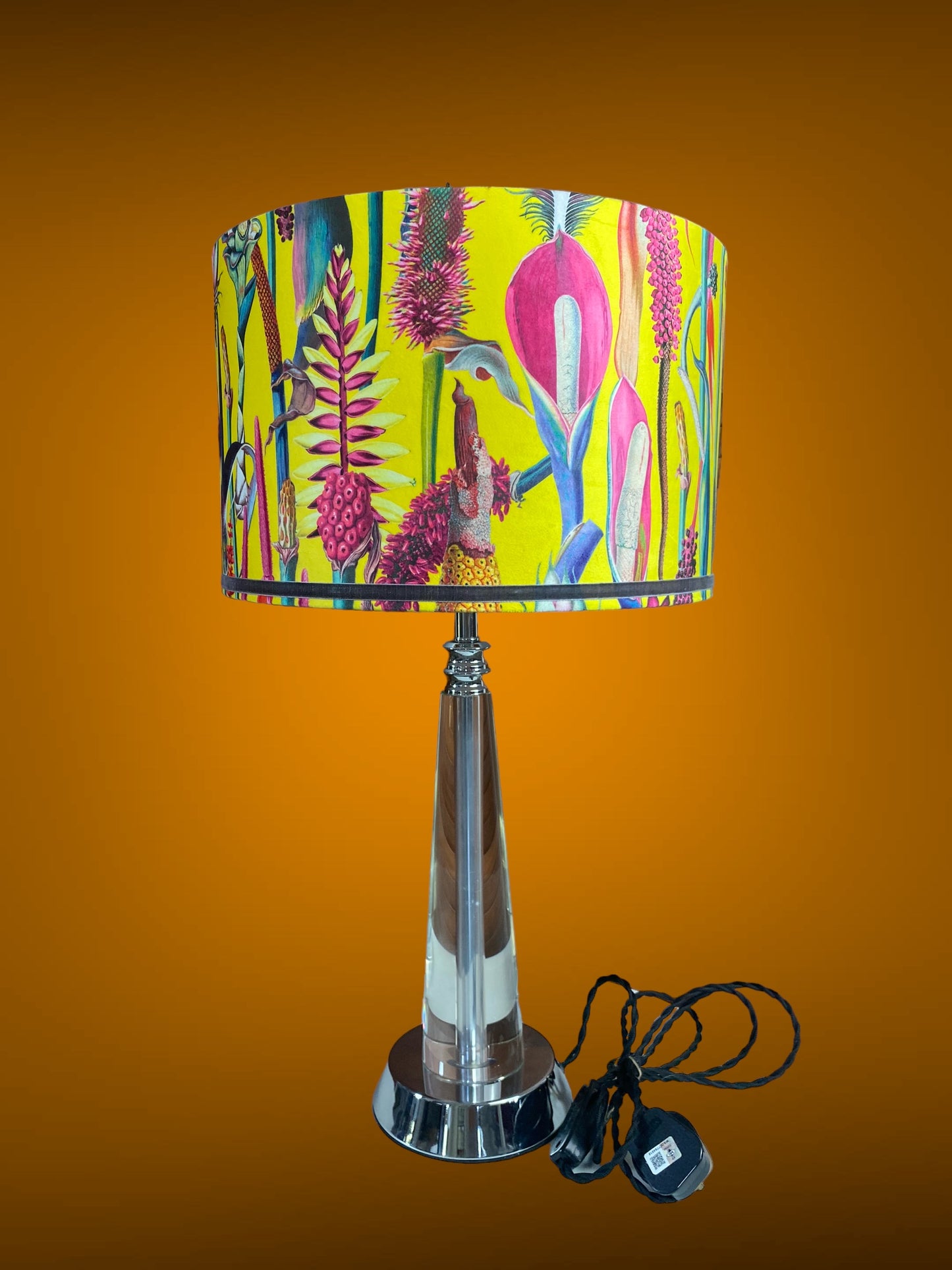 Juwita Tropical Flowers Handmade Lampshade in Yellow