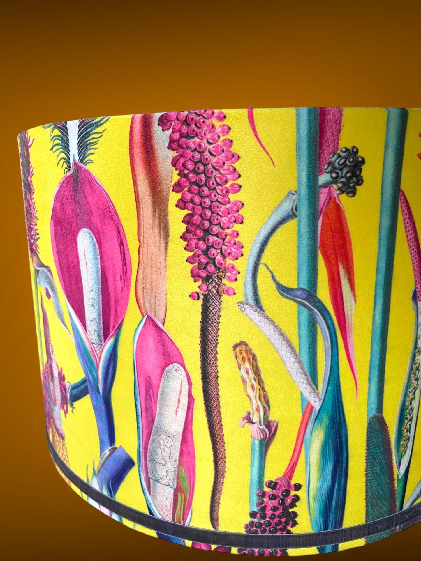 Juwita Tropical Flowers Handmade Lampshade in Yellow