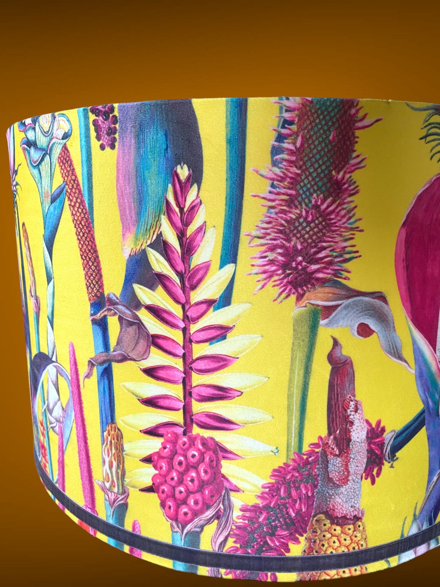 Juwita Tropical Flowers Handmade Lampshade in Yellow