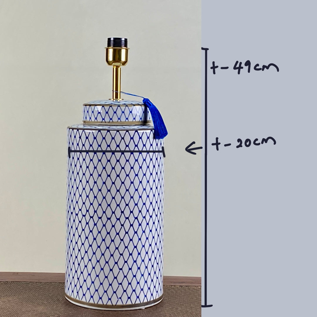Big blue geometric lamp