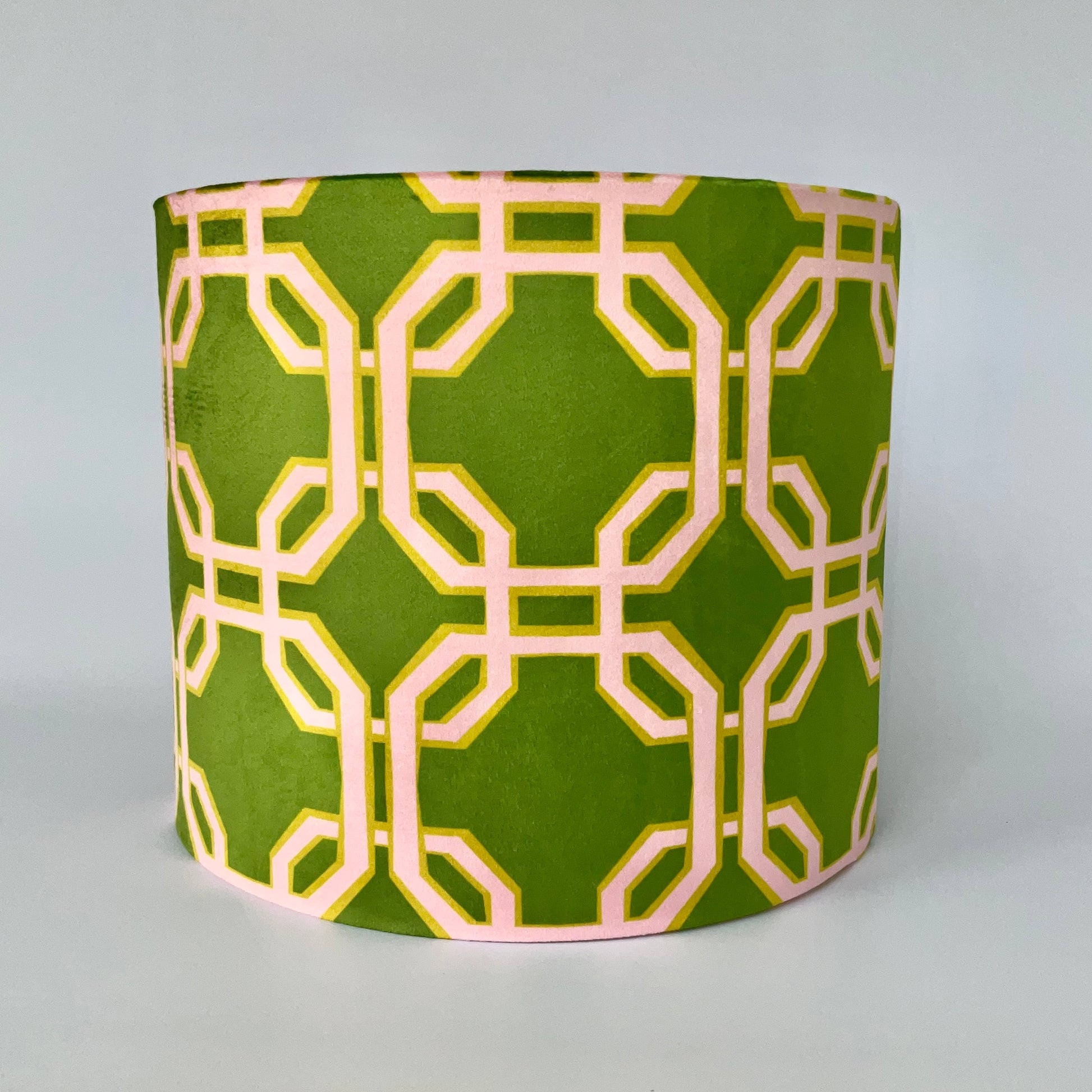 Pink green geometric lampshade