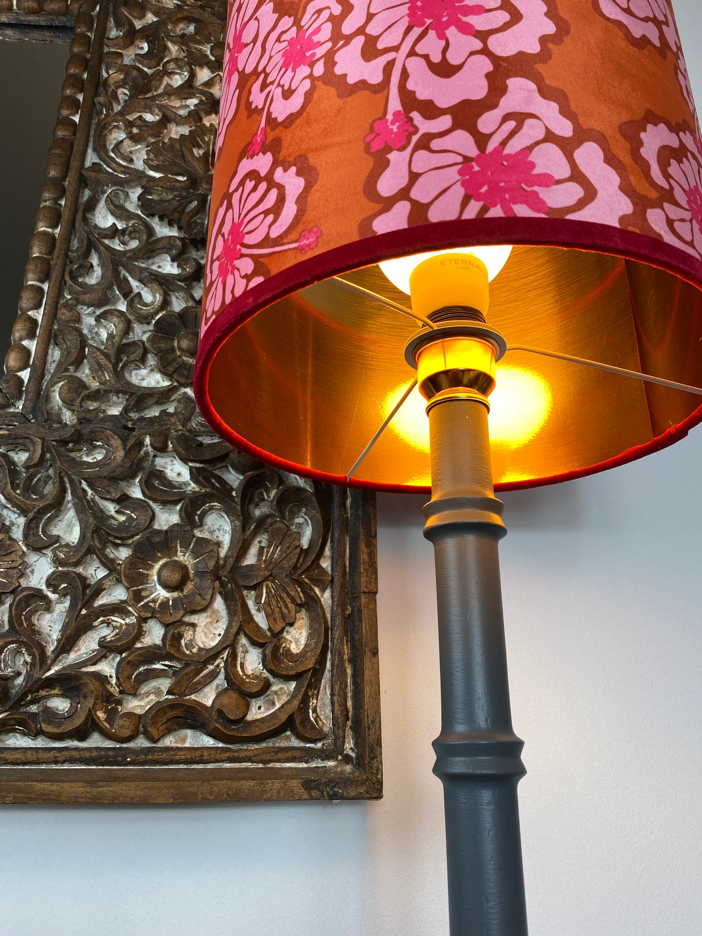 Bottom view of Hibiscus pattern lampshade