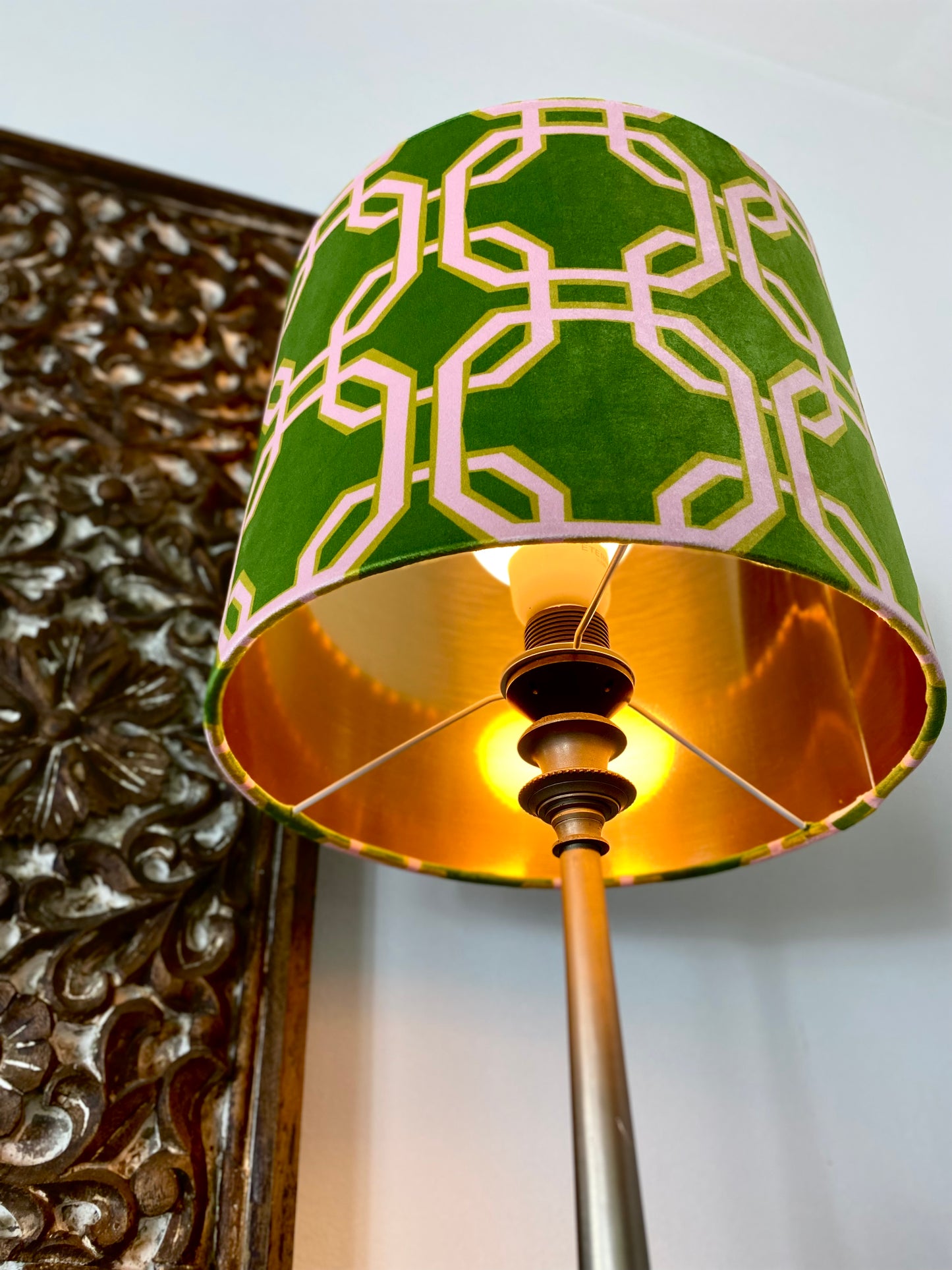 Lampshade inside view gold lining